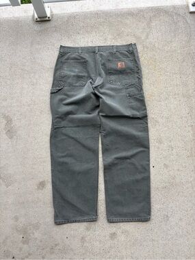Vintage 90s Carhartt B11 MOS Moss Green Carpenter Pants 38 x 31 Baggy Big Patch